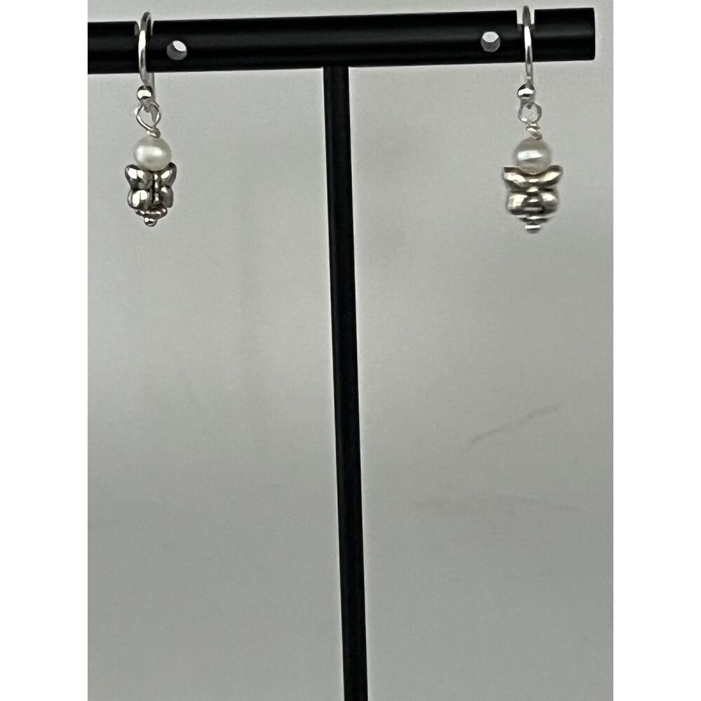 Nadine Leo Mississippi River Pearl Co Sterling Silver Pearl Earrings